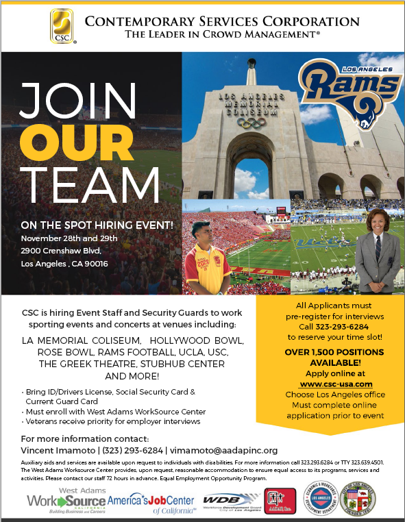 Job Fair 11-28, 2016 and 11-29-2016